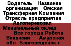 Водитель › Название организации ­ Омская Трансферная Компания › Отрасль предприятия ­ Автоперевозки › Минимальный оклад ­ 23 000 - Все города Работа » Вакансии   . Амурская обл.,Благовещенск г.